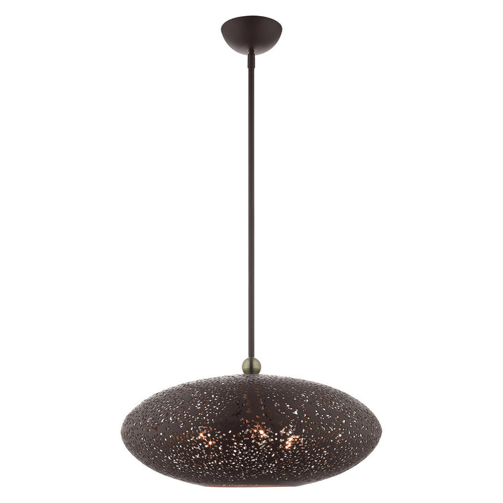Livex Charlton 49185-07 Pendant Light - Bronze w/ Antique Brasss