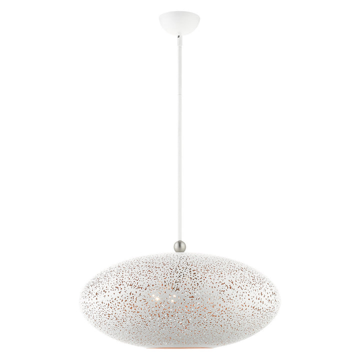 Livex Charlton 49186-03 Pendant Light - White w/ Brushed Nickels