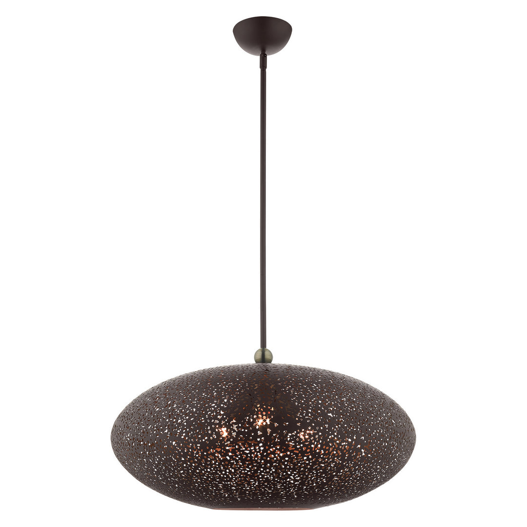 Livex Charlton 49186-07 Pendant Light - Bronze w/ Antique Brasss