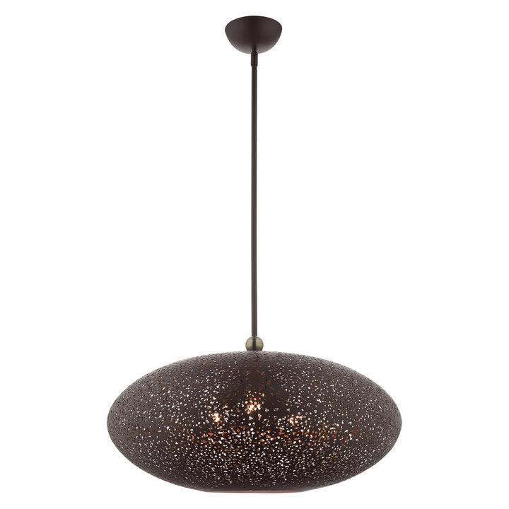 Livex Charlton 49186-07 Pendant Light - Bronze w/ Antique Brasss