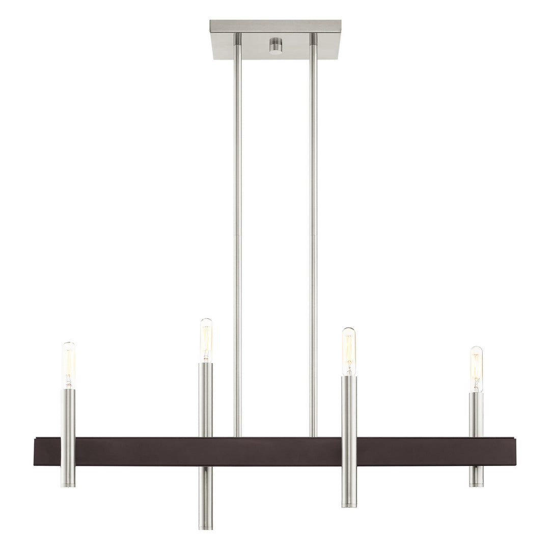 Livex Denmark 49334-91 Pendant Light - Brushed Nickel w/ Bronzes