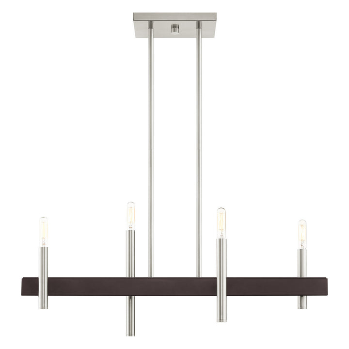 Livex Denmark 49334-91 Pendant Light - Brushed Nickel w/ Bronzes