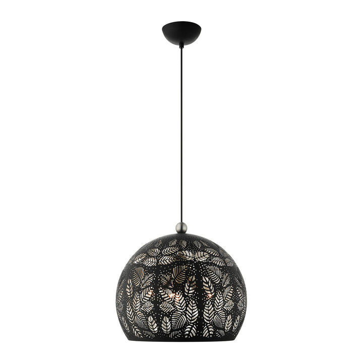 Livex Chantilly 49543-04 Pendant Light - Black w/ Brushed Nickels