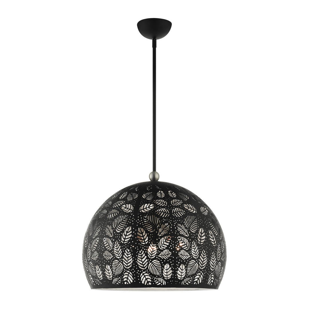 Livex Chantilly 49544-04 Pendant Light - Black w/ Brushed Nickels