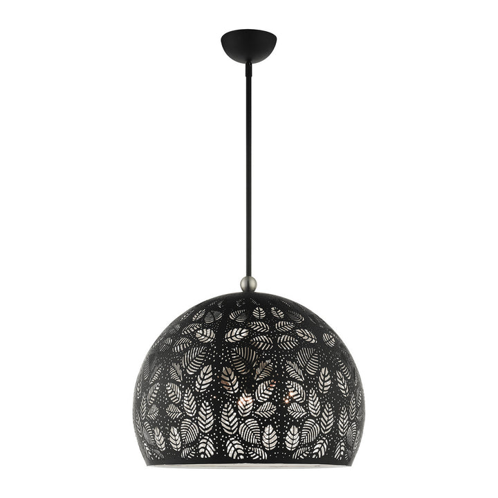 Livex Chantilly 49544-04 Pendant Light - Black w/ Brushed Nickels