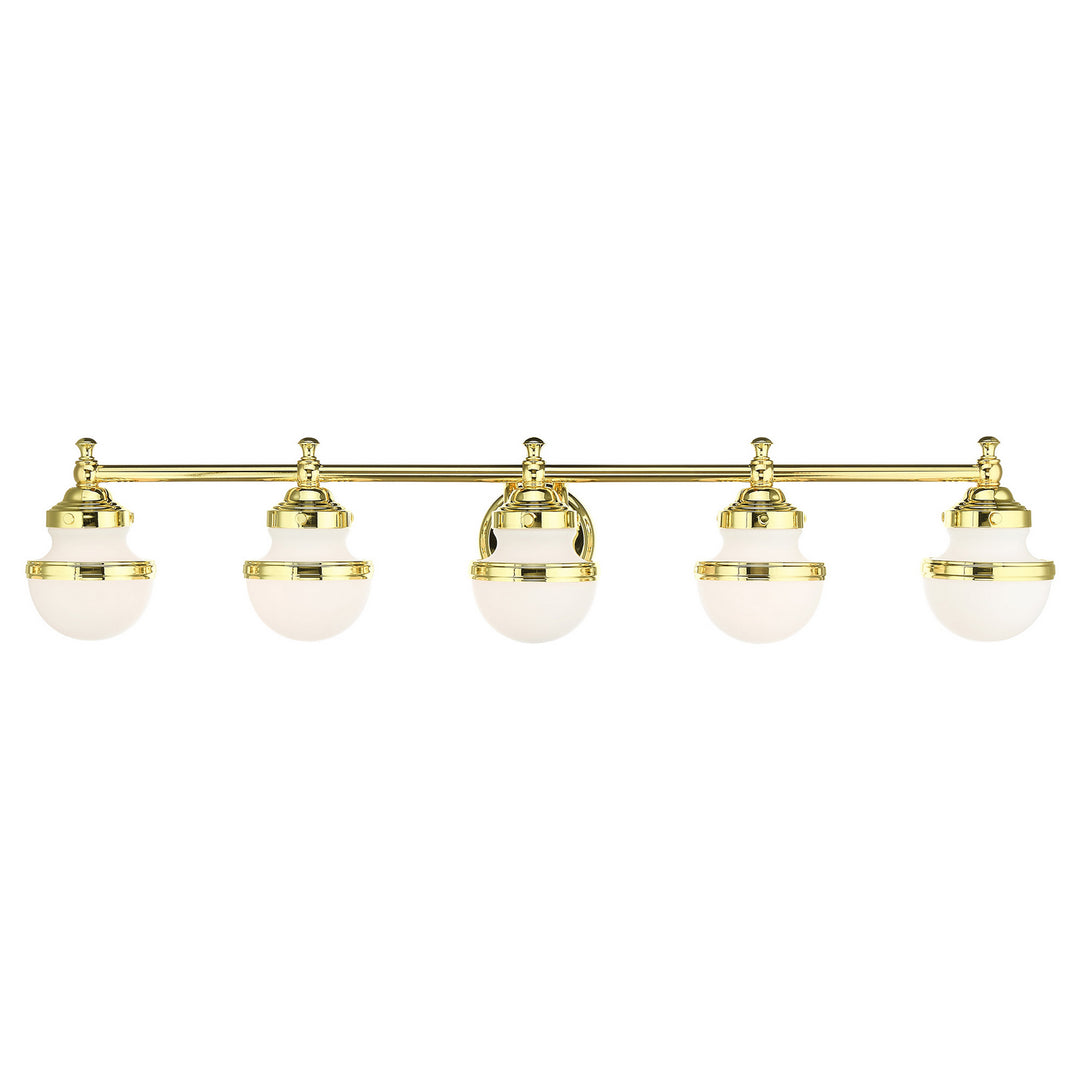 Livex Oldwick 5715-02 Bath Vanity Light 42 in. wide - Polished Brass