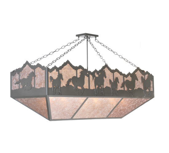 Meyda Tiffany Running Horses 99638 Pendant Light - Timeless Bronze