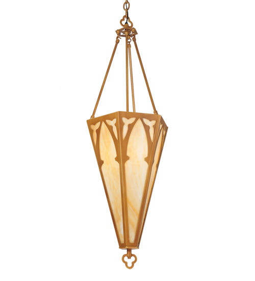 Meyda Tiffany Lighting 99726 Church One Light Inverted Pendant Decor Gold, Champ, Gld Leaf