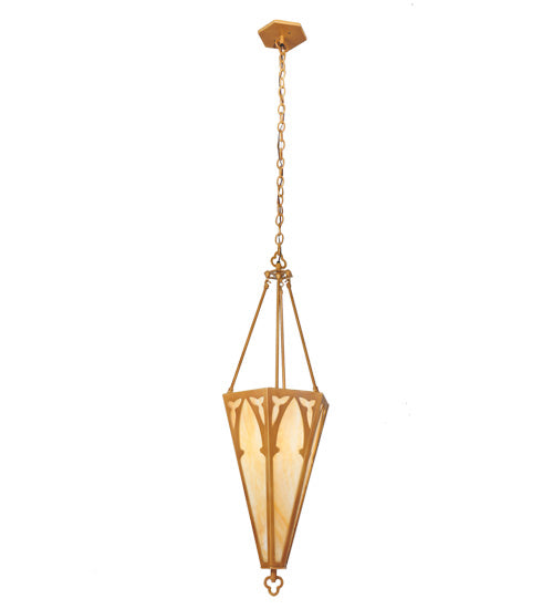 Meyda Tiffany Lighting 99726 Church One Light Inverted Pendant Decor Gold, Champ, Gld Leaf