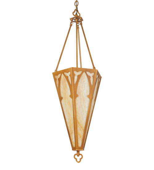 Meyda Tiffany Lighting 99726 Church One Light Inverted Pendant Decor Gold, Champ, Gld Leaf