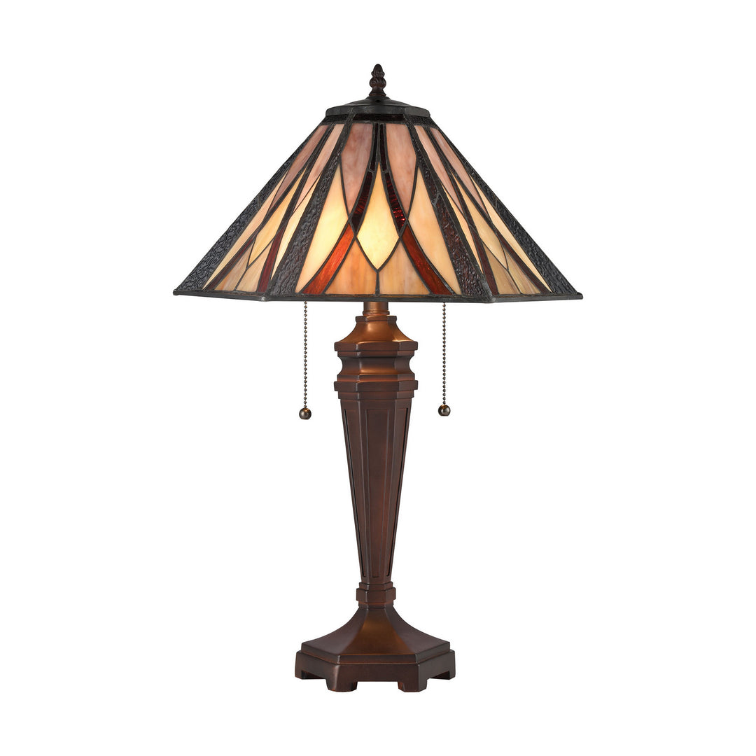 Elk Lighting D4085  Foursquare Lamp Tiffany Bronze