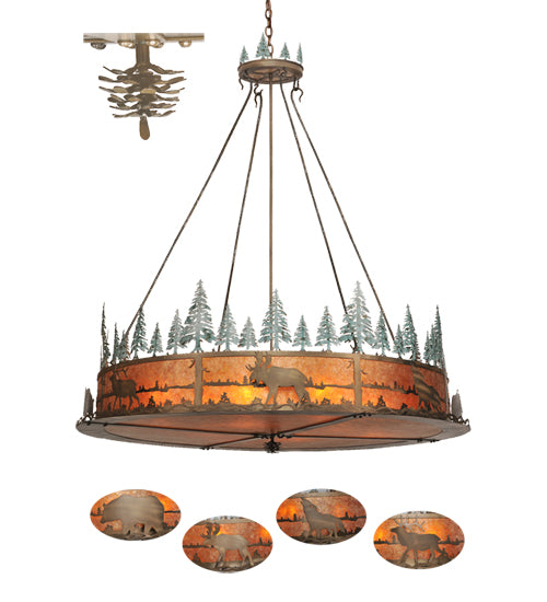 Meyda Tiffany Wildlife At Pine Lake 99768 Pendant Light - Antique Copper