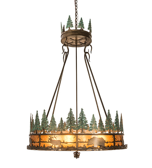 Meyda Tiffany Wildlife At Pine Lake 99769 Pendant Light - Antique Copper