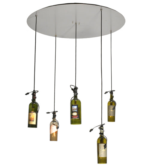 Meyda Tiffany Tuscan Vineyard 99832 Pendant Light - Nickel, Green