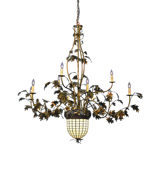 Meyda Tiffany Greenbriar Oak 99911 Chandelier Light - Pbnawg Beige