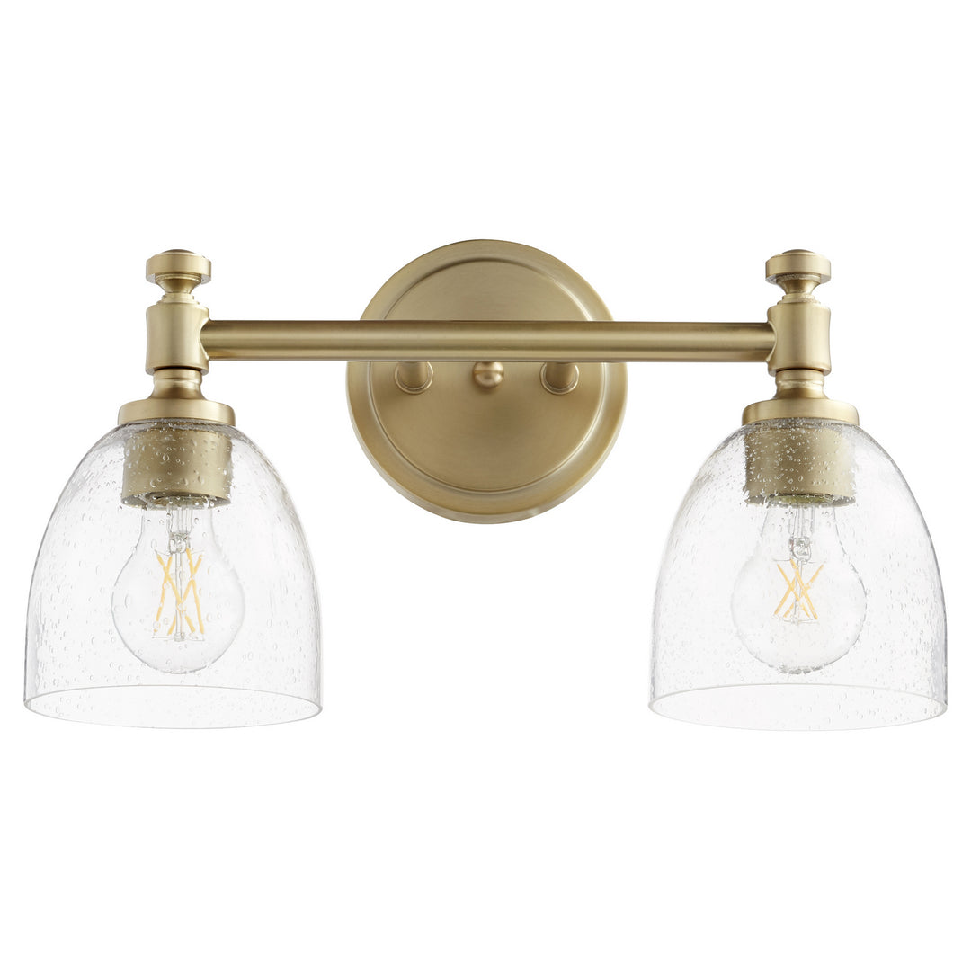 Quorum Rossington 5122-2-280 Bath Vanity Light 17 in. wide - Aged Brass W/ Clear/Seeded