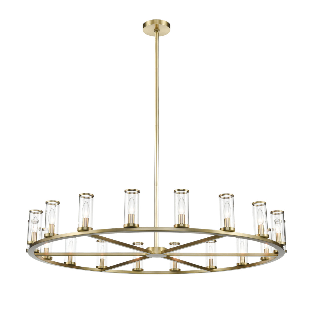Alora revolve CH309018NBCG Chandelier Light - Clear Glass/Natural Brass
