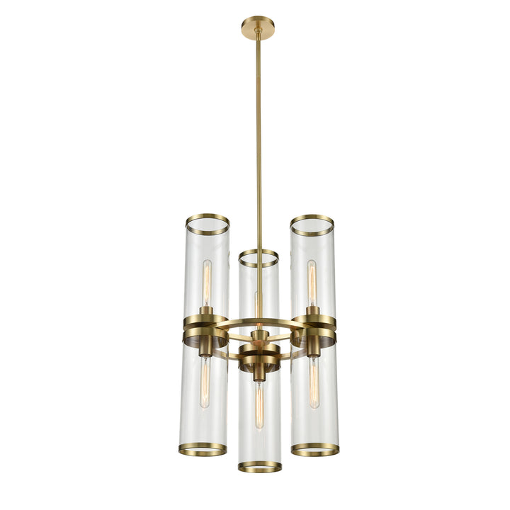 Alora revolve ii CH311633NBCG Chandelier Light - Clear Glass/Natural Brass