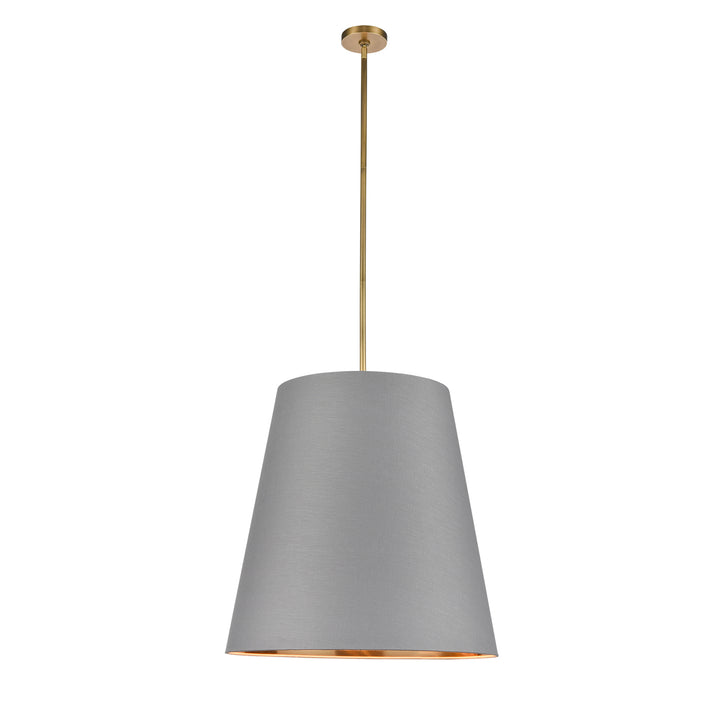 Alora calor PD311025VBGG Pendant Light - Gray Linen with Gold Parchment/Vintage Brass