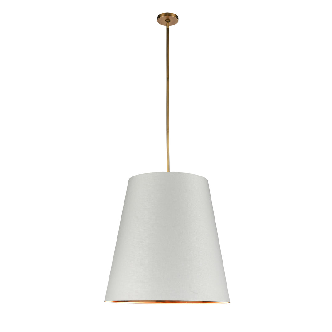 Alora calor PD311025VBWG Pendant Light - Vintage Brass/White Linen with Gold Parchment