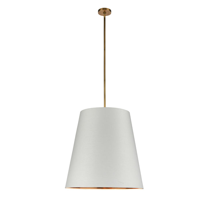 Alora calor PD311025VBWG Pendant Light - Vintage Brass/White Linen with Gold Parchment