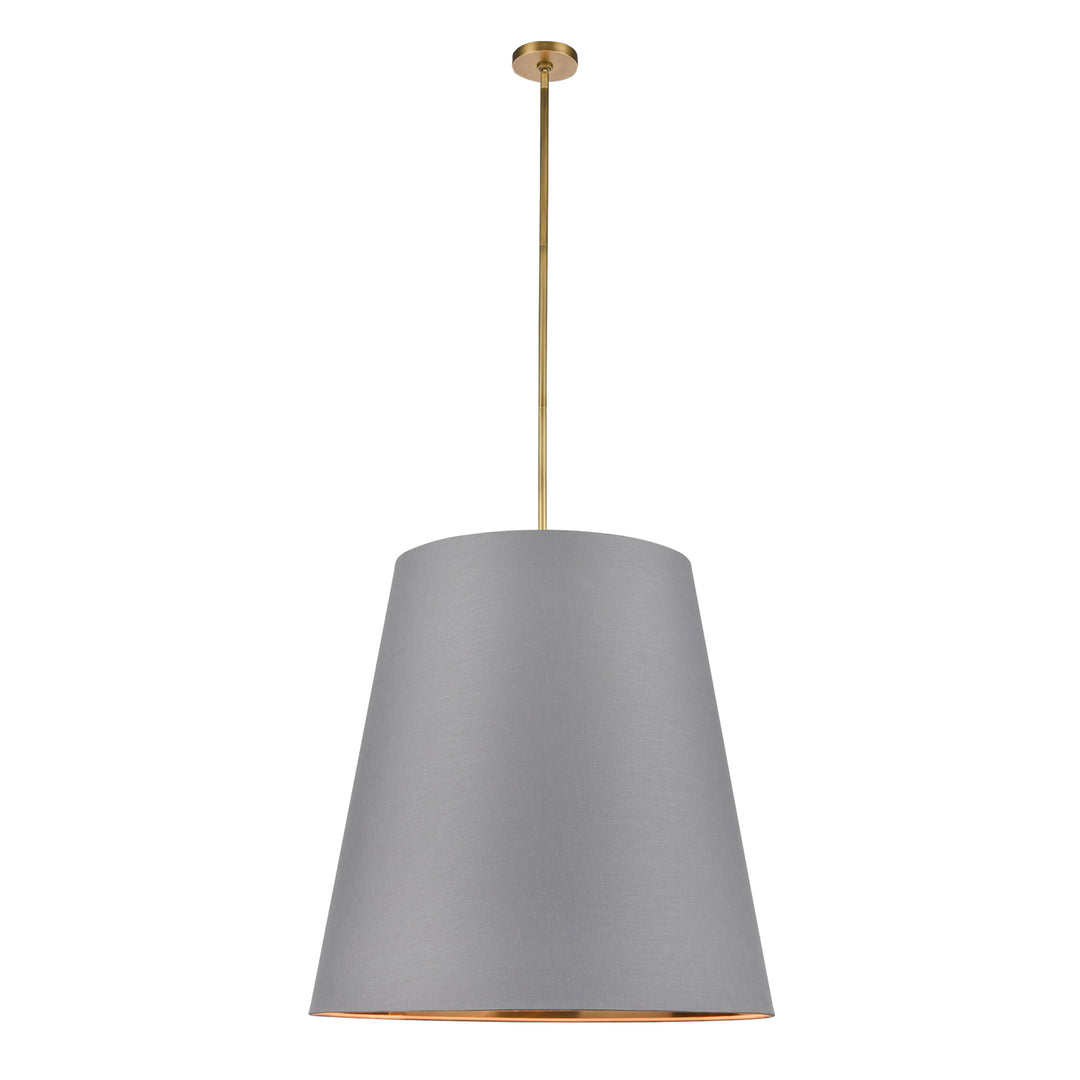 Alora calor PD311030VBGG Pendant Light - Gray Linen with Gold Parchment/Vintage Brass