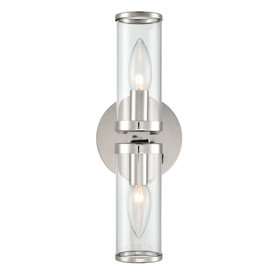 Alora revolve WV309002PNCG Wall Light - Clear Glass/Polished Nickel