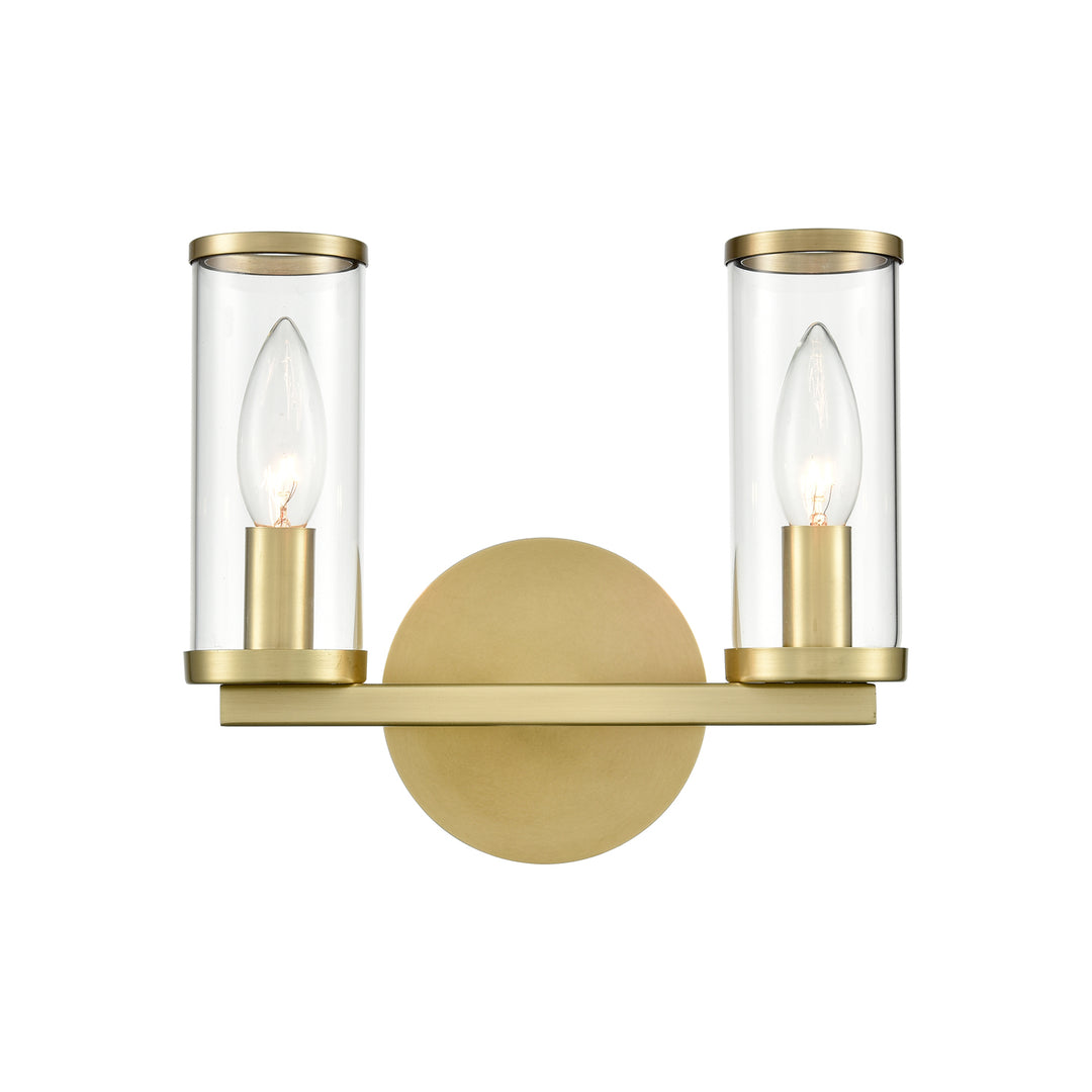 Alora revolve WV309022NBCG Wall Light - Clear Glass/Natural Brass