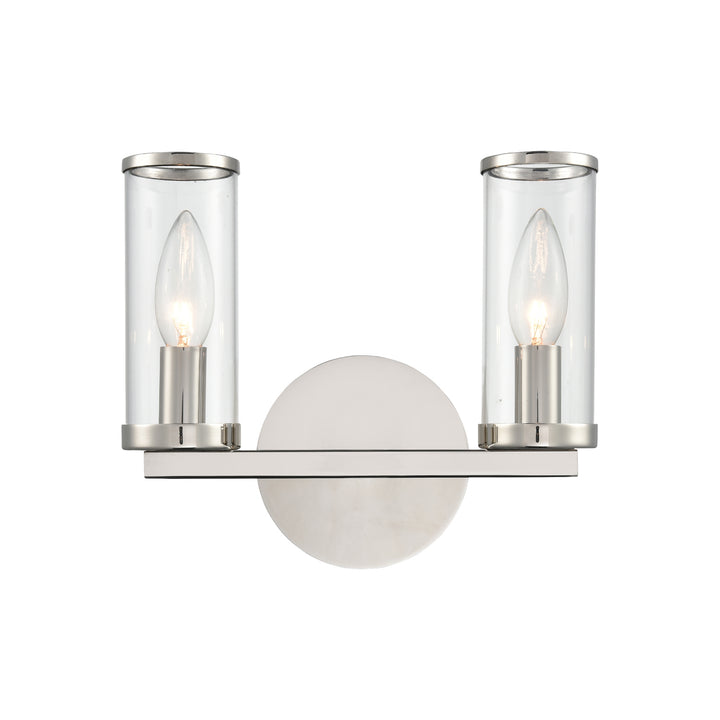 Alora revolve WV309022PNCG Wall Light - Clear Glass/Polished Nickel