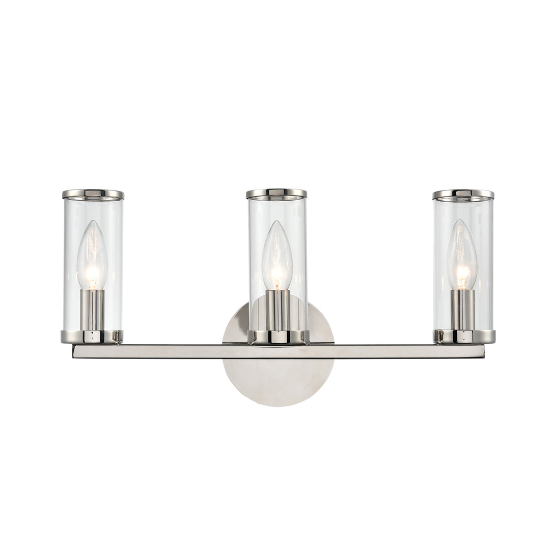 Alora revolve WV309033PNCG Wall Light - Clear Glass/Polished Nickel