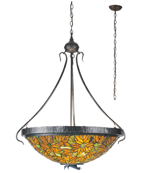 Meyda Tiffany Tiffany Autumn Leaf 99989 Pendant Light - Hand Wrought Iron