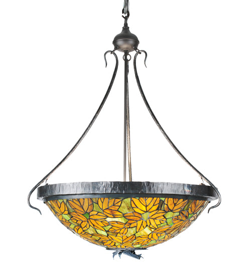 Meyda Tiffany Tiffany Autumn Leaf 99989 Pendant Light - Hand Wrought Iron