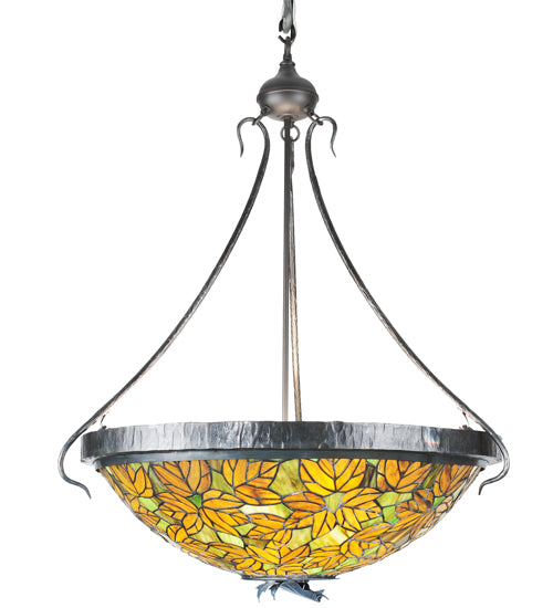 Meyda Tiffany Tiffany Autumn Leaf 99989 Pendant Light - Hand Wrought Iron