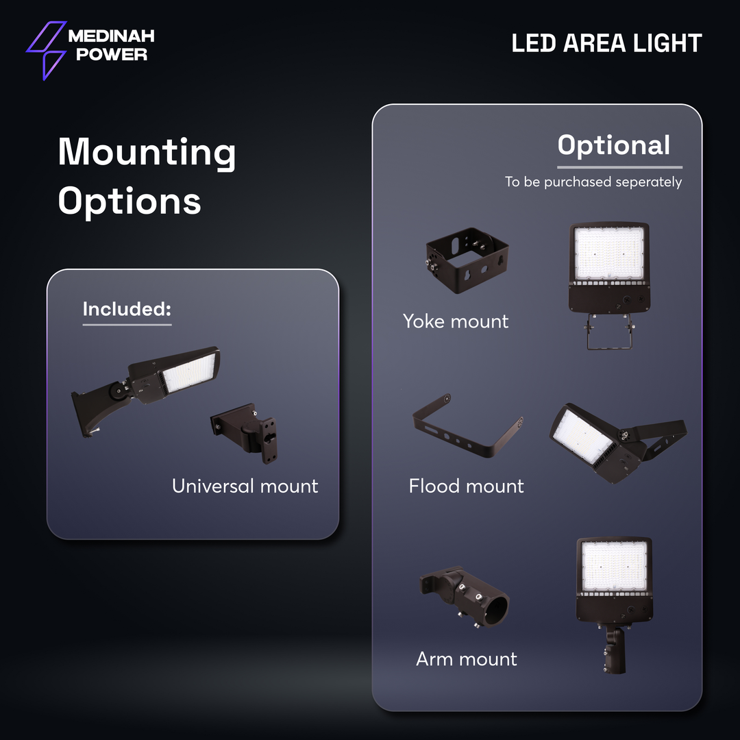 Medinah Power ARLS-100W-40K-DV2-PC-T3-BZ  Led Outdoor Area Light Led Area Flood Light Dark Bronze