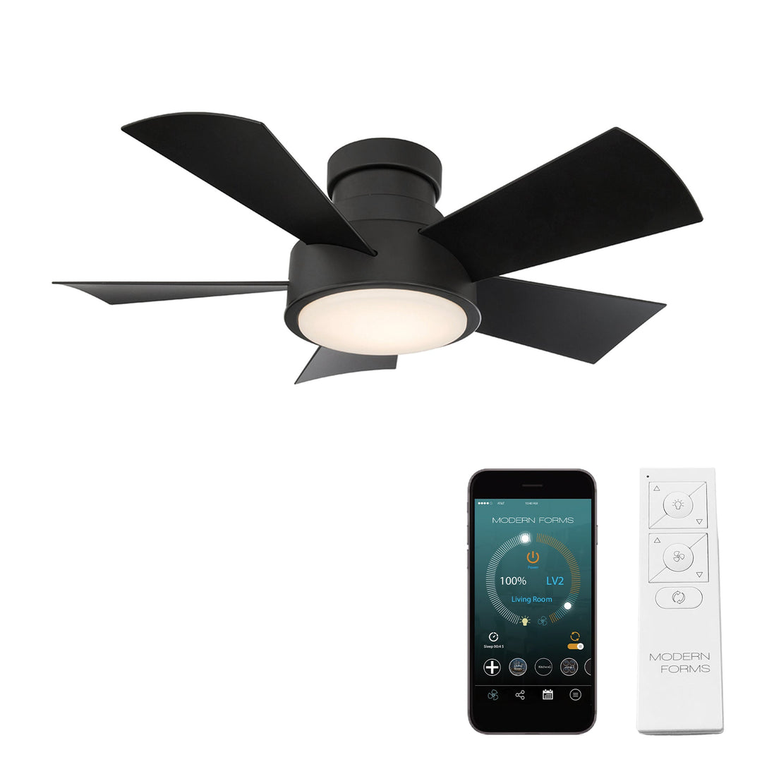 Modern Forms Fan Vox FH-W1802-38L-27-MB Ceiling Fan 38 - Matte Black, Matte Black/