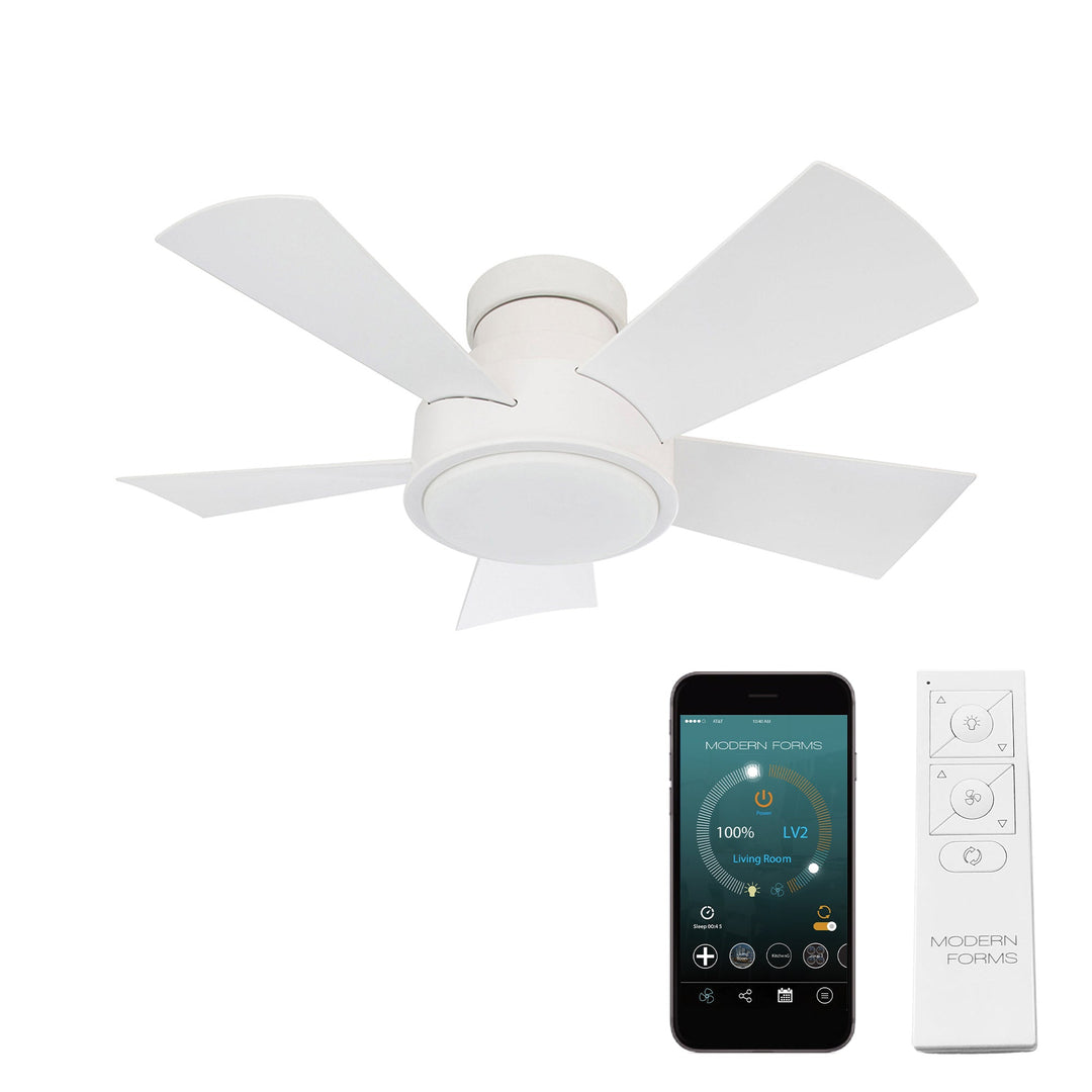 Modern Forms Fan Vox FH-W1802-38L-35-MW Ceiling Fan 38 - Matte White, Matte White/