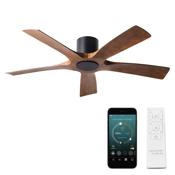 Modern Forms Fan Aviator 5 FH-W1811-5-MB/DK Ceiling Fan 54 - Matte Black/Distressed Koa, Distressed Koa/