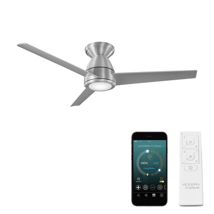 Modern Forms Fan Tip-Top FH-W2004-44L-35-BA Ceiling Fan 44 - Brushed Aluminum/Titanium, Titanium Silver/