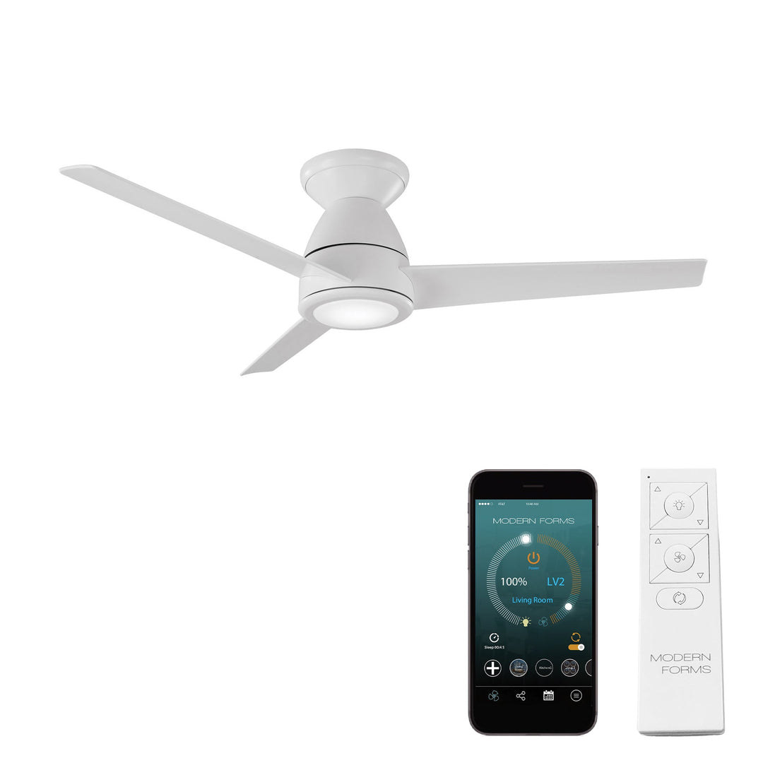 Modern Forms Fan Tip-Top FH-W2004-44L-35-MW Ceiling Fan 44 - Matte White, Matte White/