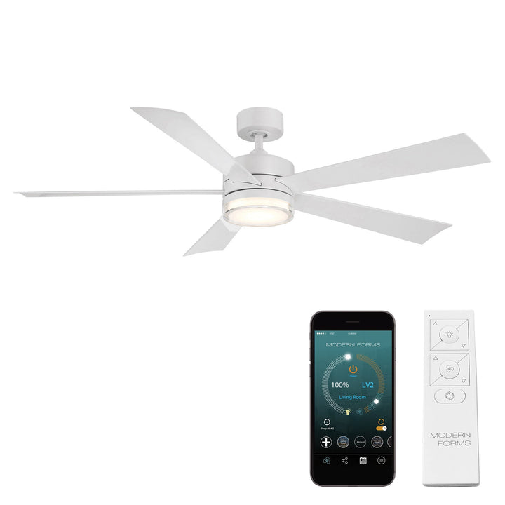 Modern Forms Fan Wynd FR-W1801-60L-27-MW Ceiling Fan 60 - Matte White, Matte White/