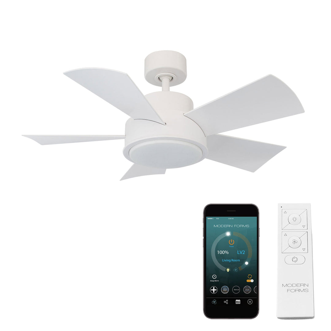 Modern Forms Fan Vox FR-W1802-38L-35-MW Ceiling Fan 38 - Matte White, Matte White/