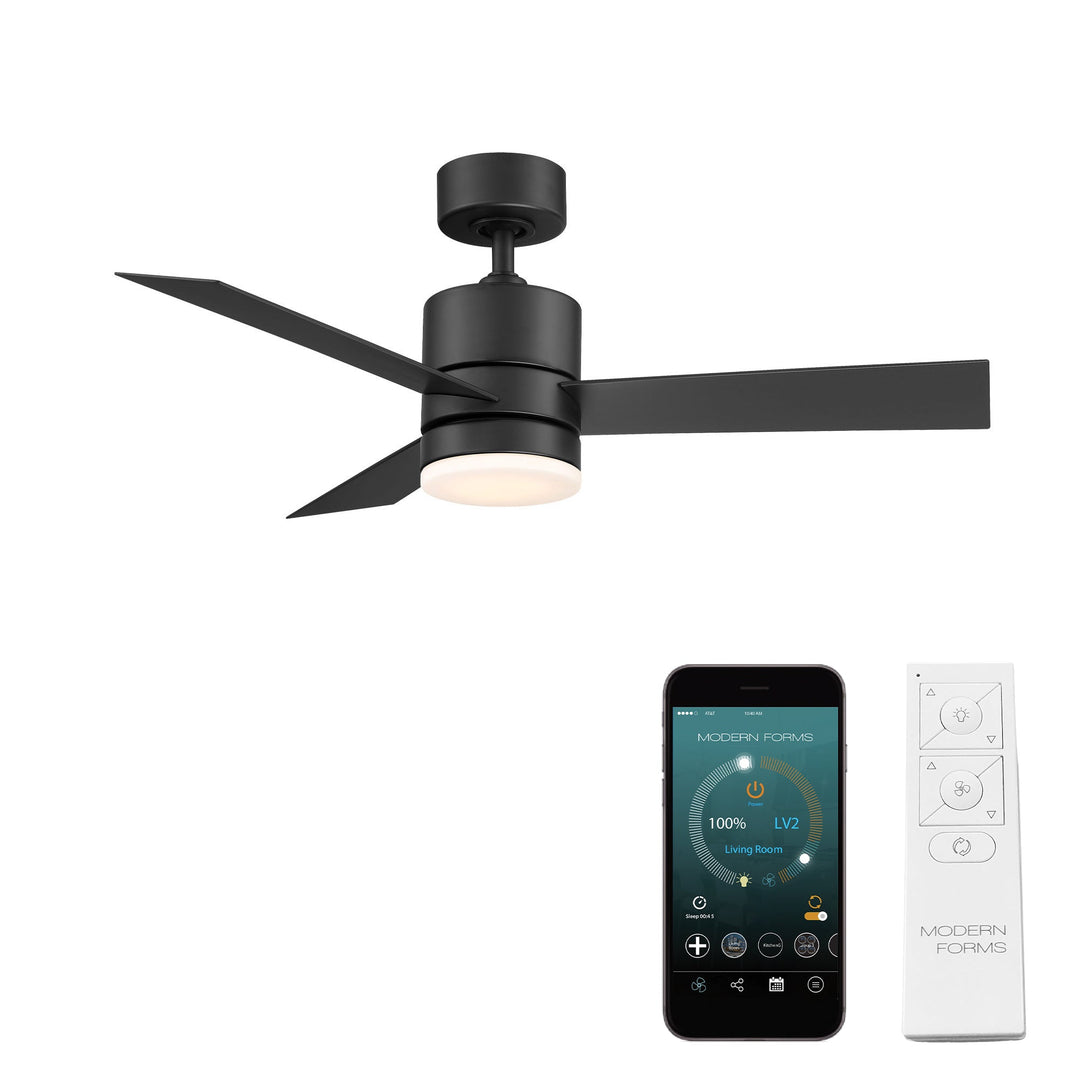 Modern Forms Fan Axis FR-W1803-44L-35-MB Ceiling Fan 44 - Matte Black, Matte Black/