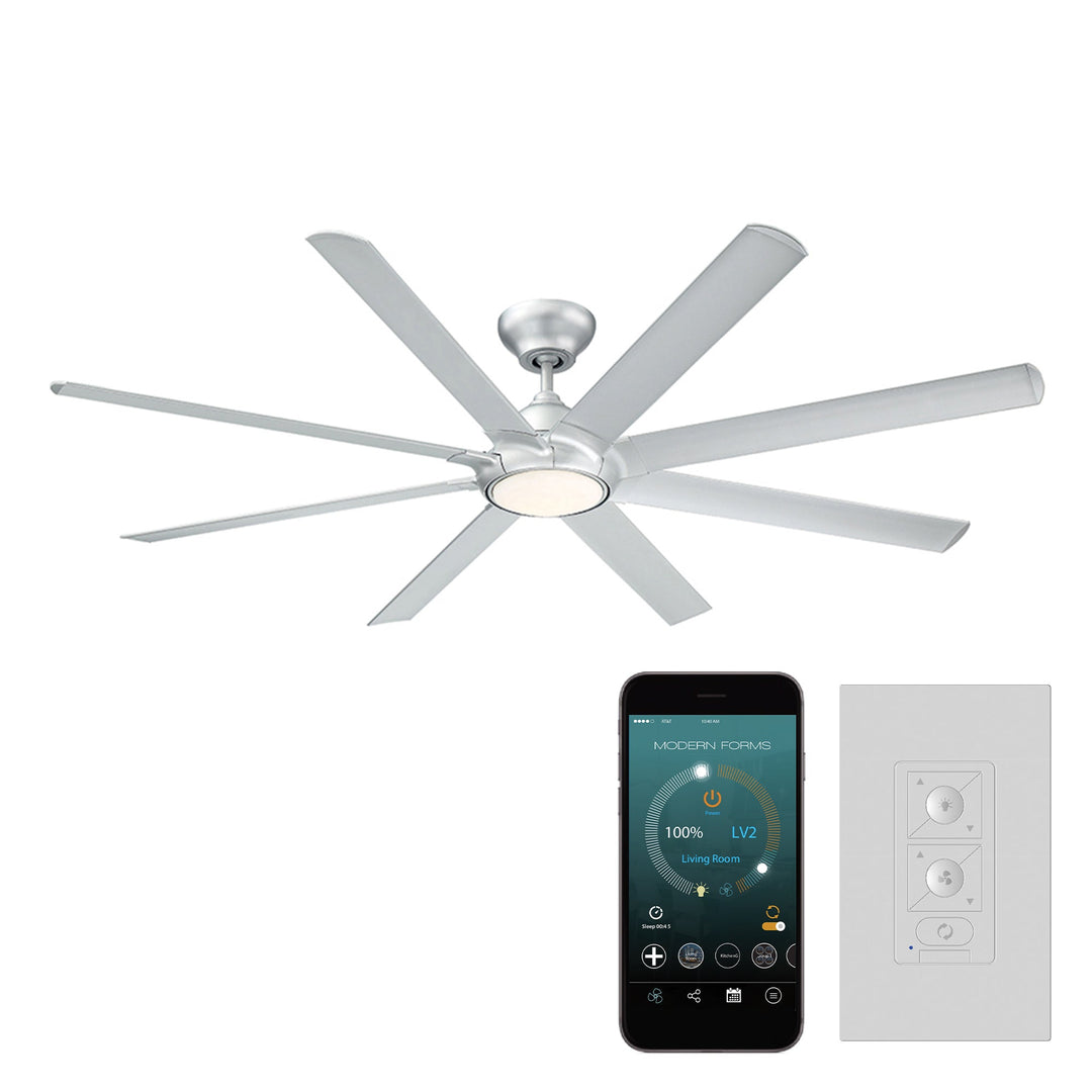 Modern Forms Fan Hydra FR-W1805-80L-TT Ceiling Fan 80 - Titanium Silver, Titanium Silver/