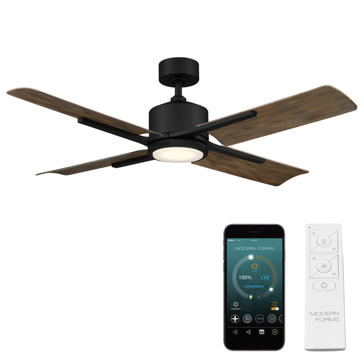 Modern Forms Fan Cervantes FR-W1806-56L27MBBW Ceiling Fan 56 - Matte Black/Barn Wood, Barn Wood/