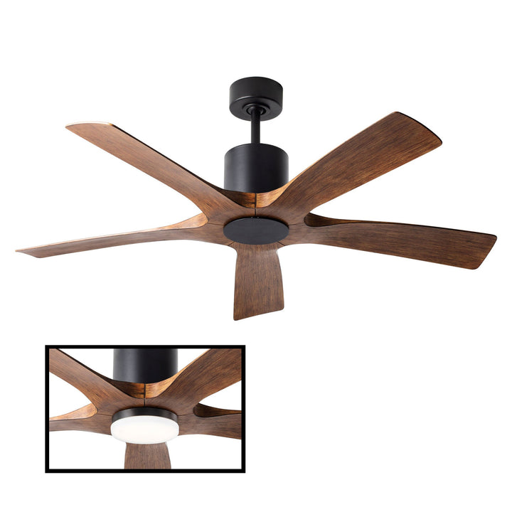 Modern Forms Fan Aviator 5 FR-W1811-5-MB/DK Ceiling Fan 54 - Matte Black/Distressed Koa, Distressed Koa/