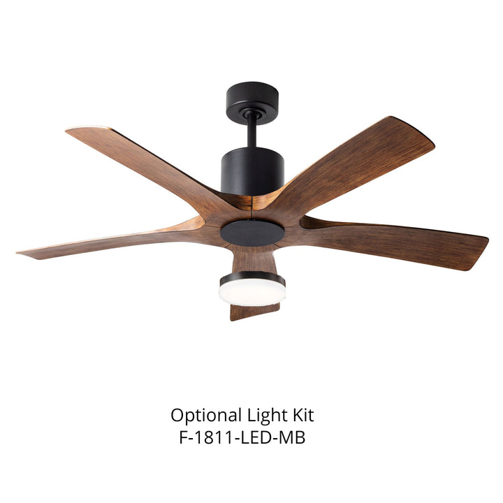 Modern Forms Fan Aviator 5 FR-W1811-5-MB/DK Ceiling Fan 54 - Matte Black/Distressed Koa, Distressed Koa/