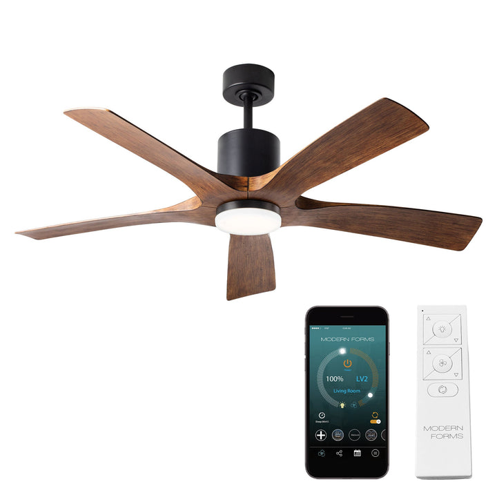 Modern Forms Fan Aviator 5 FR-W1811-5-MB/DK Ceiling Fan 54 - Matte Black/Distressed Koa, Distressed Koa/