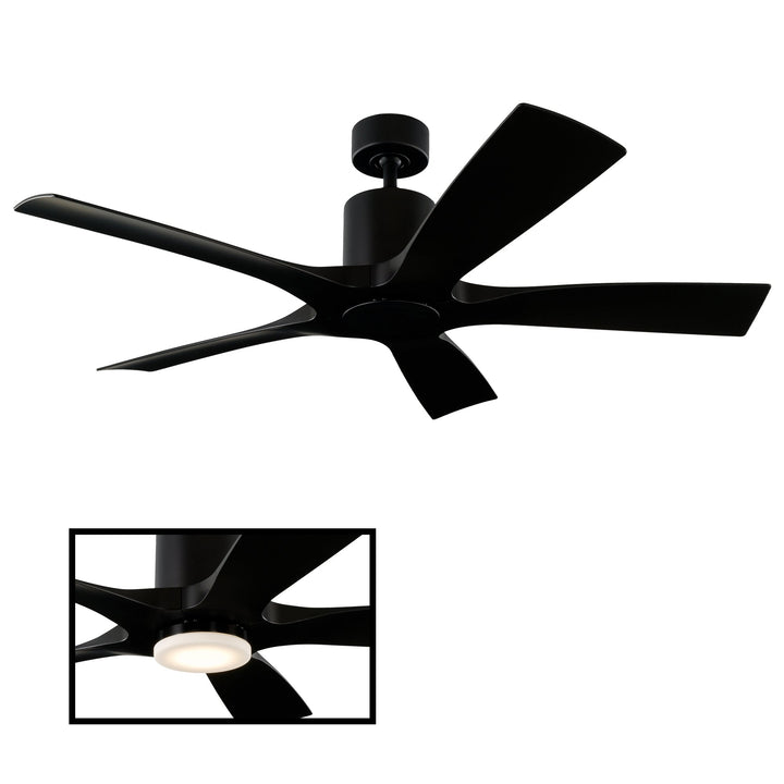 Modern Forms Fan Aviator 5 FR-W1811-5-MB Ceiling Fan 54 - Matte Black, Matte Black/