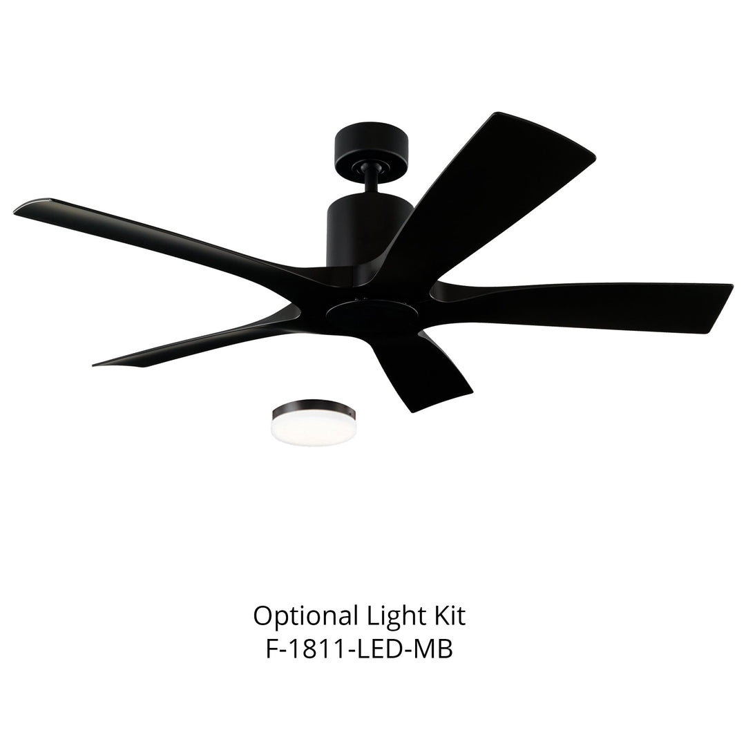 Modern Forms Fan Aviator 5 FR-W1811-5-MB Ceiling Fan 54 - Matte Black, Matte Black/