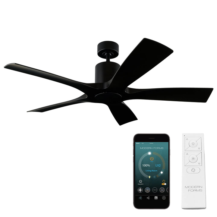 Modern Forms Fan Aviator 5 FR-W1811-5-MB Ceiling Fan 54 - Matte Black, Matte Black/